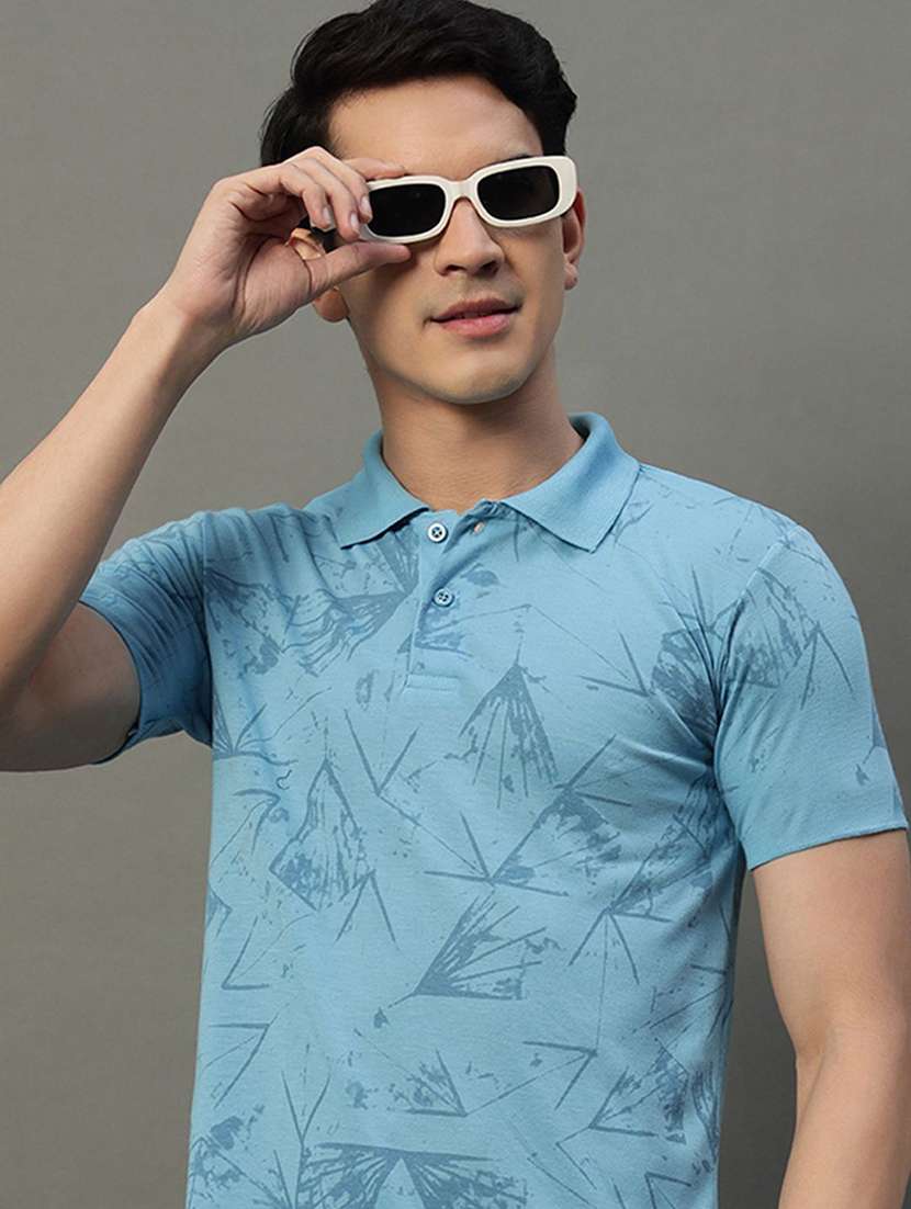 men printed short sleeve polo t-shirt