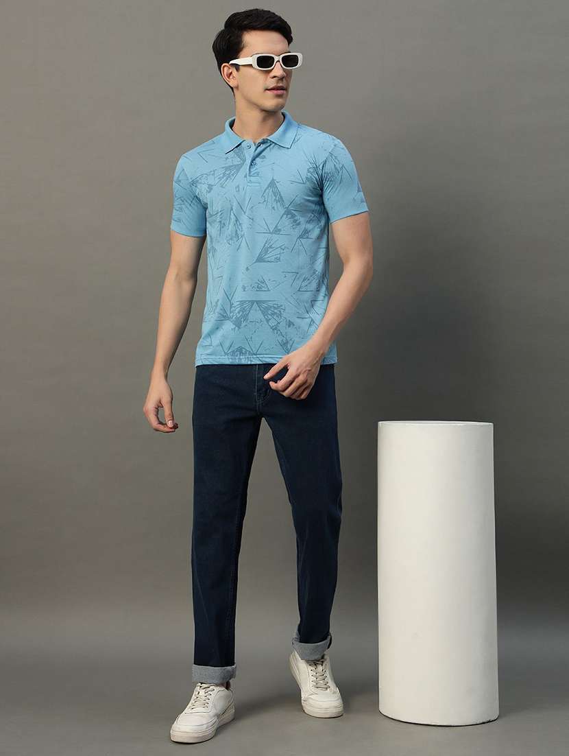 men printed short sleeve polo t-shirt - 22300289 -  Standard Image - 3