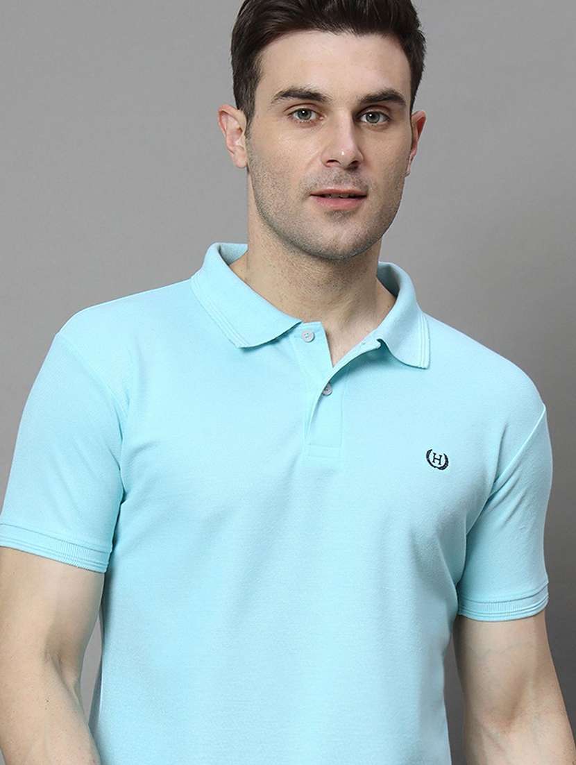 men solid short sleeve polo t-shirt