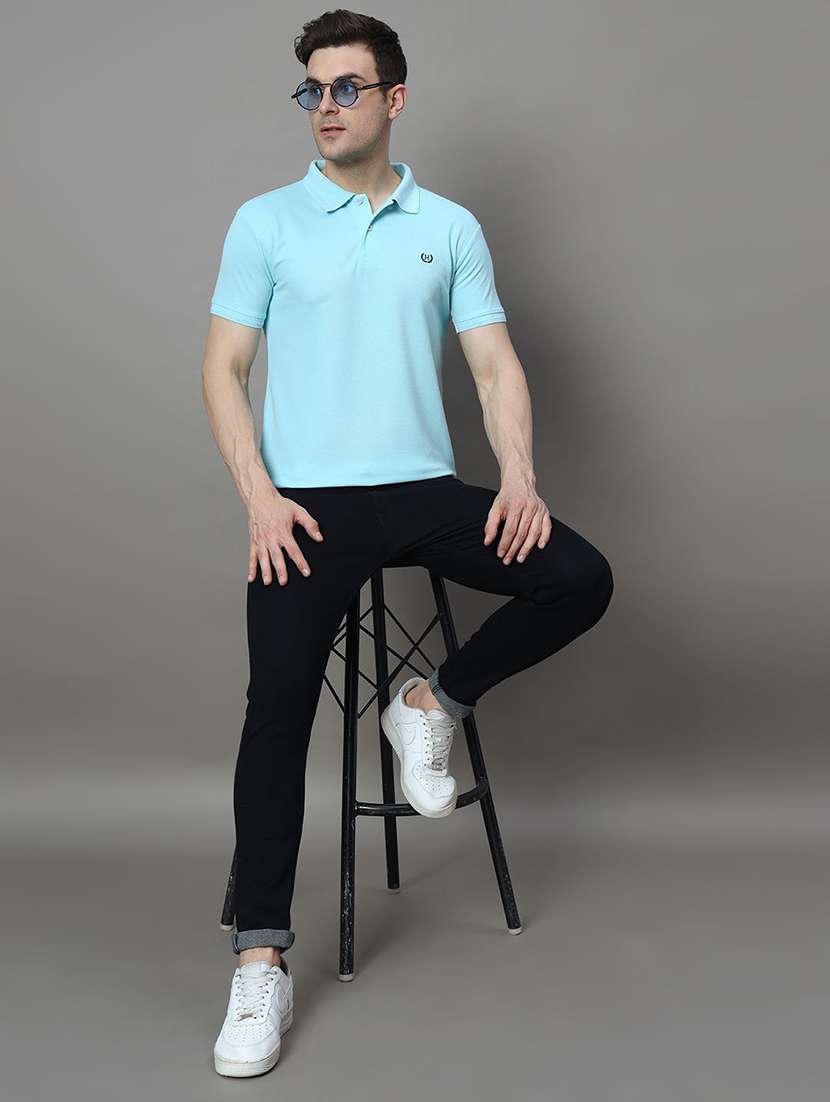 men solid short sleeve polo t-shirt - 22300295 -  Standard Image - 3