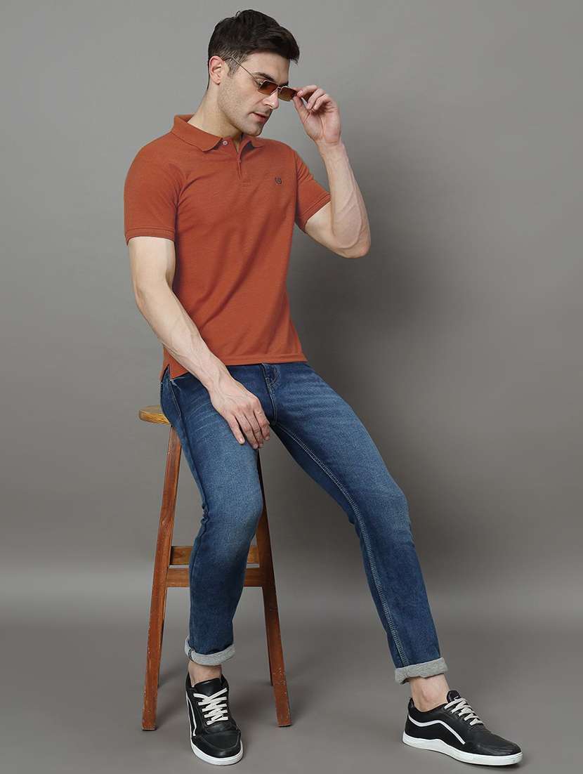 men solid short sleeve polo t-shirt - 22300303 -  Standard Image - 3