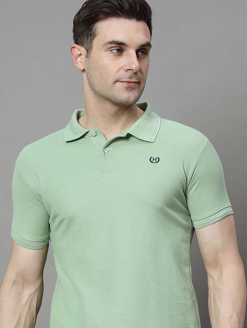 men solid short sleeve polo t-shirt