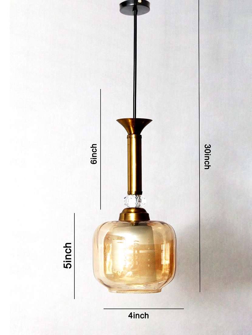soft amber glass hanging lamp - 22300321 -  Standard Image - 5