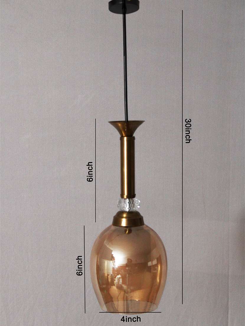 modern plain amber glass hanging light - 22300324 -  Standard Image - 5