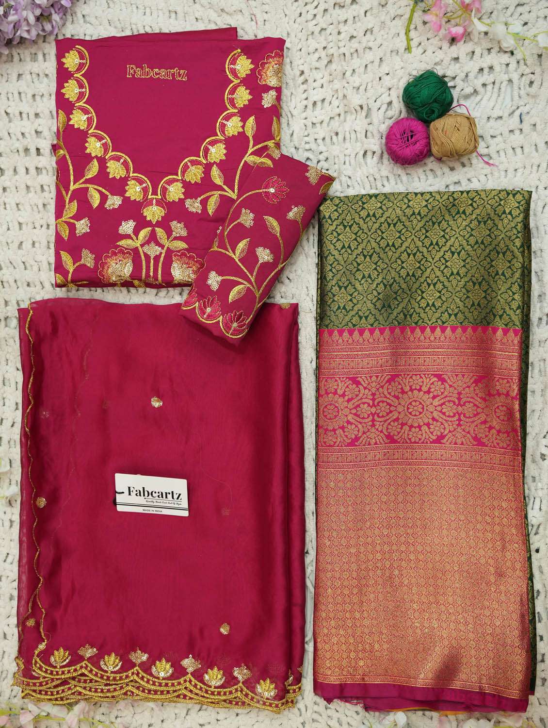 women self design south indian style unstitched lehenga choli set