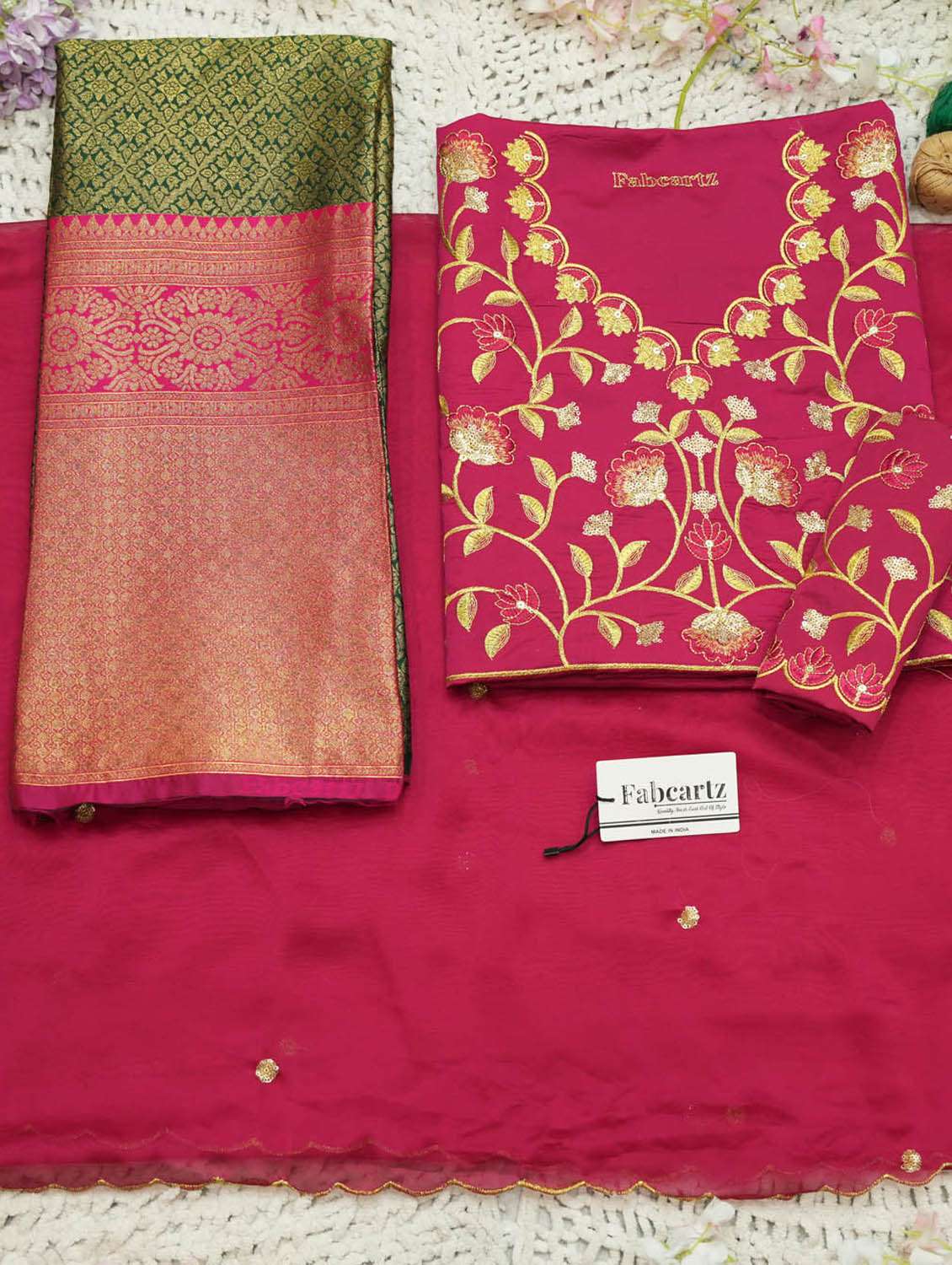 women self design south indian style unstitched lehenga choli set - 22300379 -  Standard Image - 5