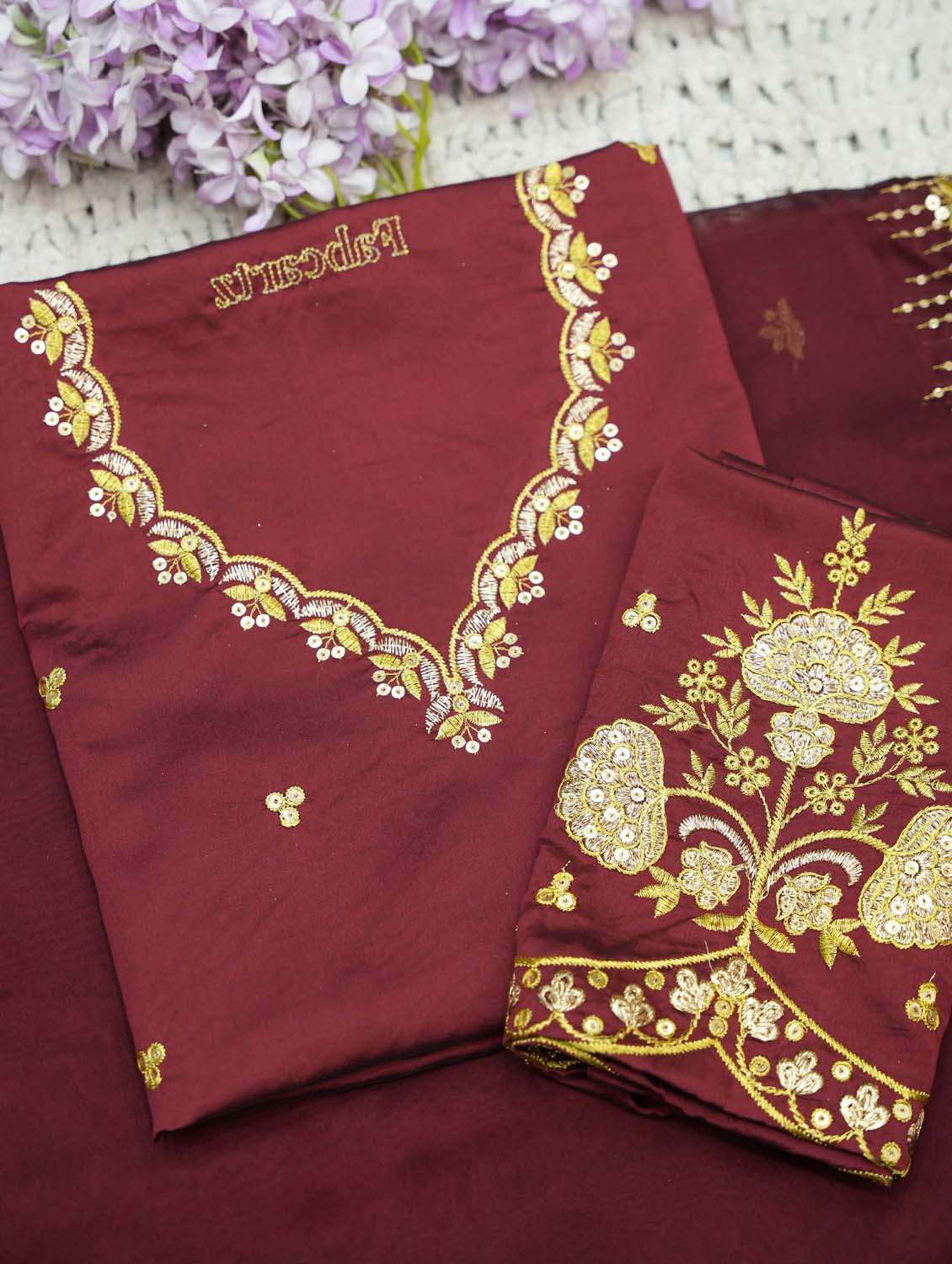 women self design south indian style unstitched lehenga choli set - 22300386 -  Standard Image - 3