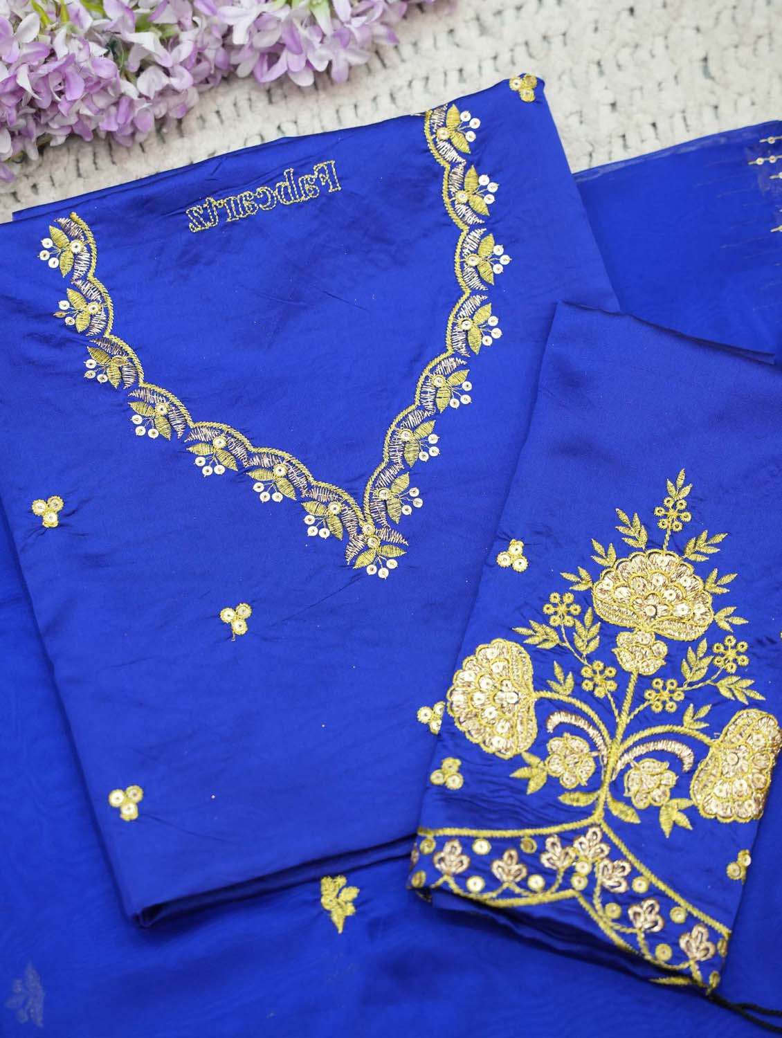 women self design south indian style unstitched lehenga choli set - 22300391 -  Standard Image - 3