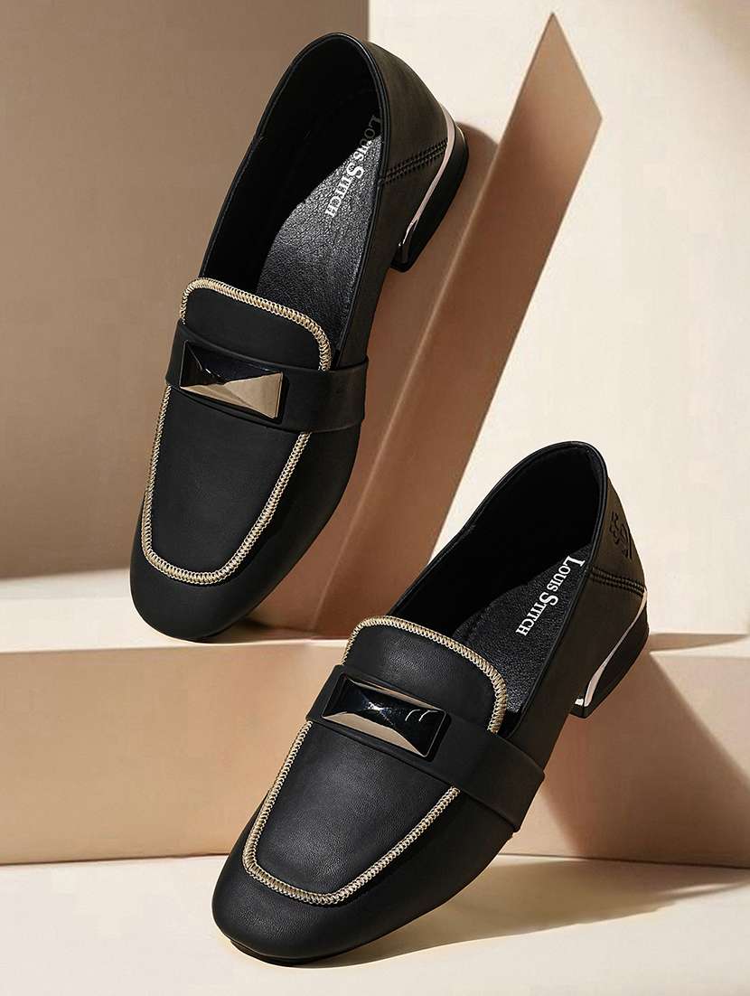 women black slip on moccasin