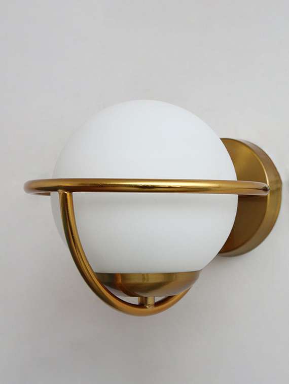 elegant globe wall sconce in brushed brass - 22300395 -  Standard Image - 3