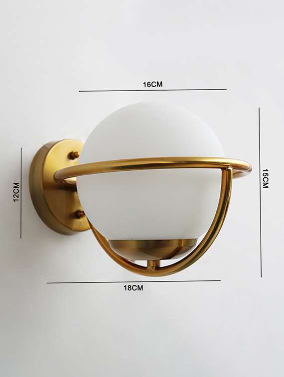 elegant globe wall sconce in brushed brass - 22300395 -  Standard Image - 5