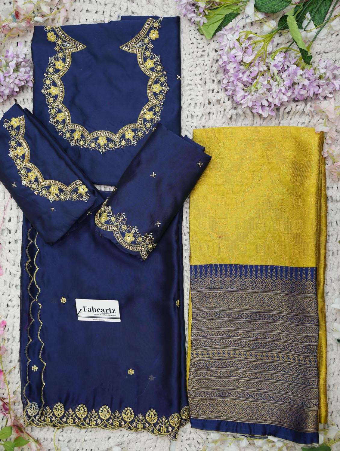 yellow silk flared lehenga