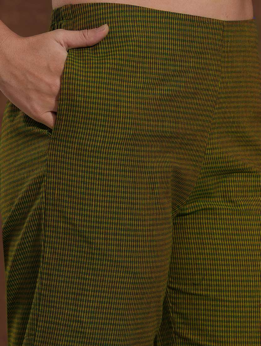 women solid with work round neck kurta pant set  - 22300567 -  Standard Image - 8