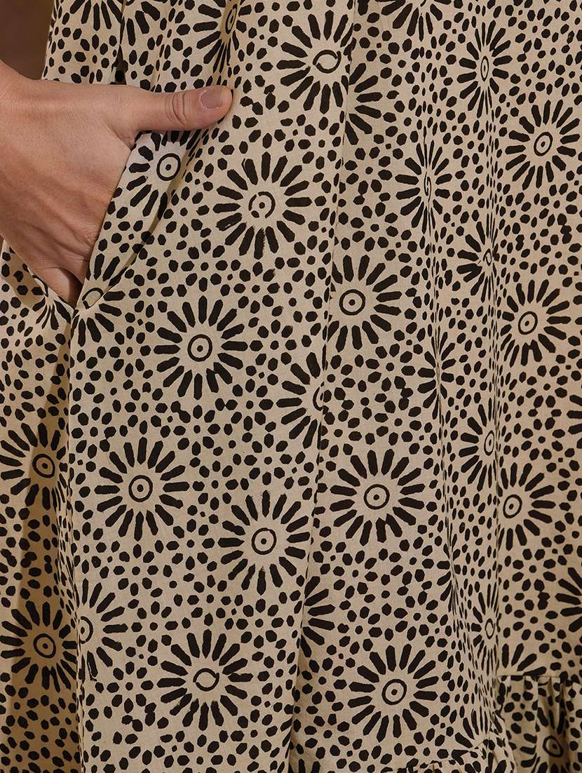 women printed sleeveless tiered dress with pocket - 22300571 -  Standard Image - 8