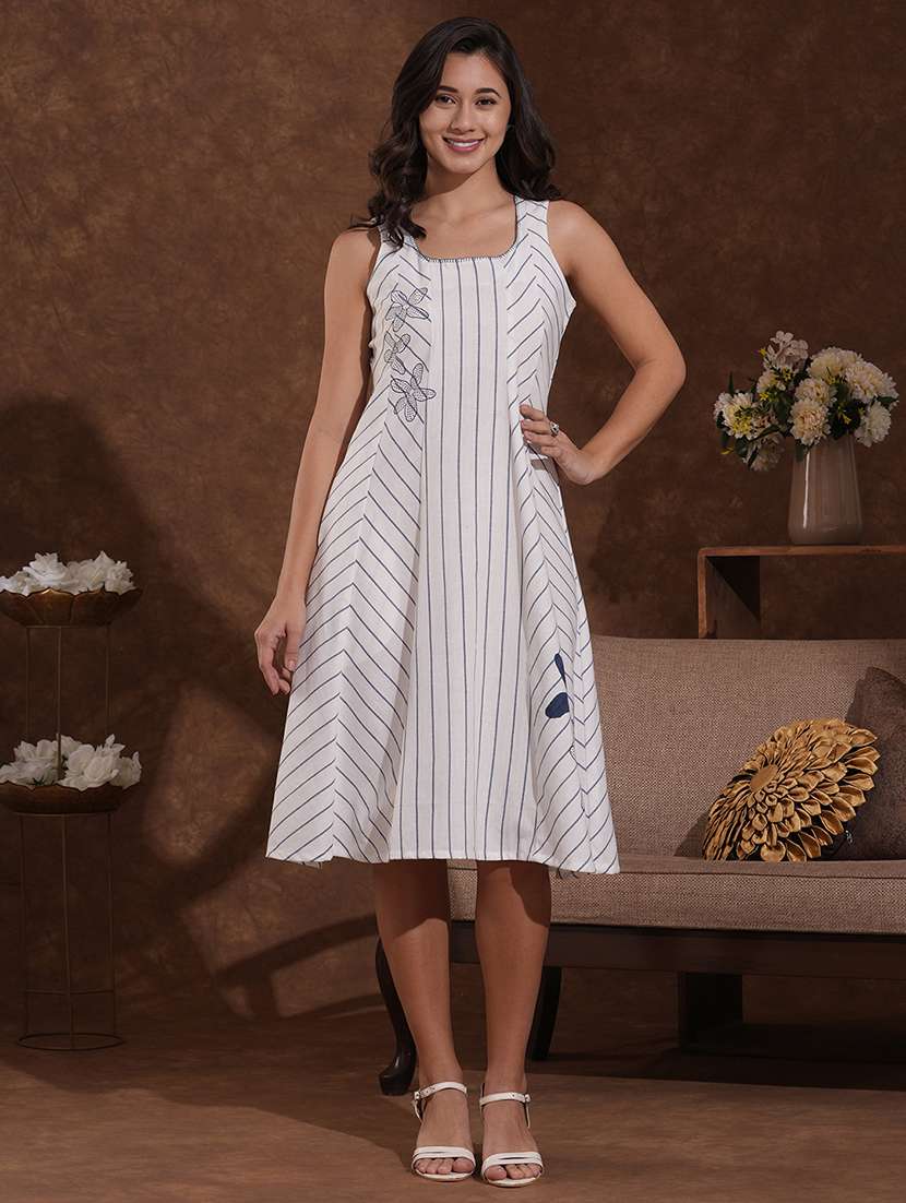 women printed sleeveless a-line dress - 22300572 -  Standard Image - 3
