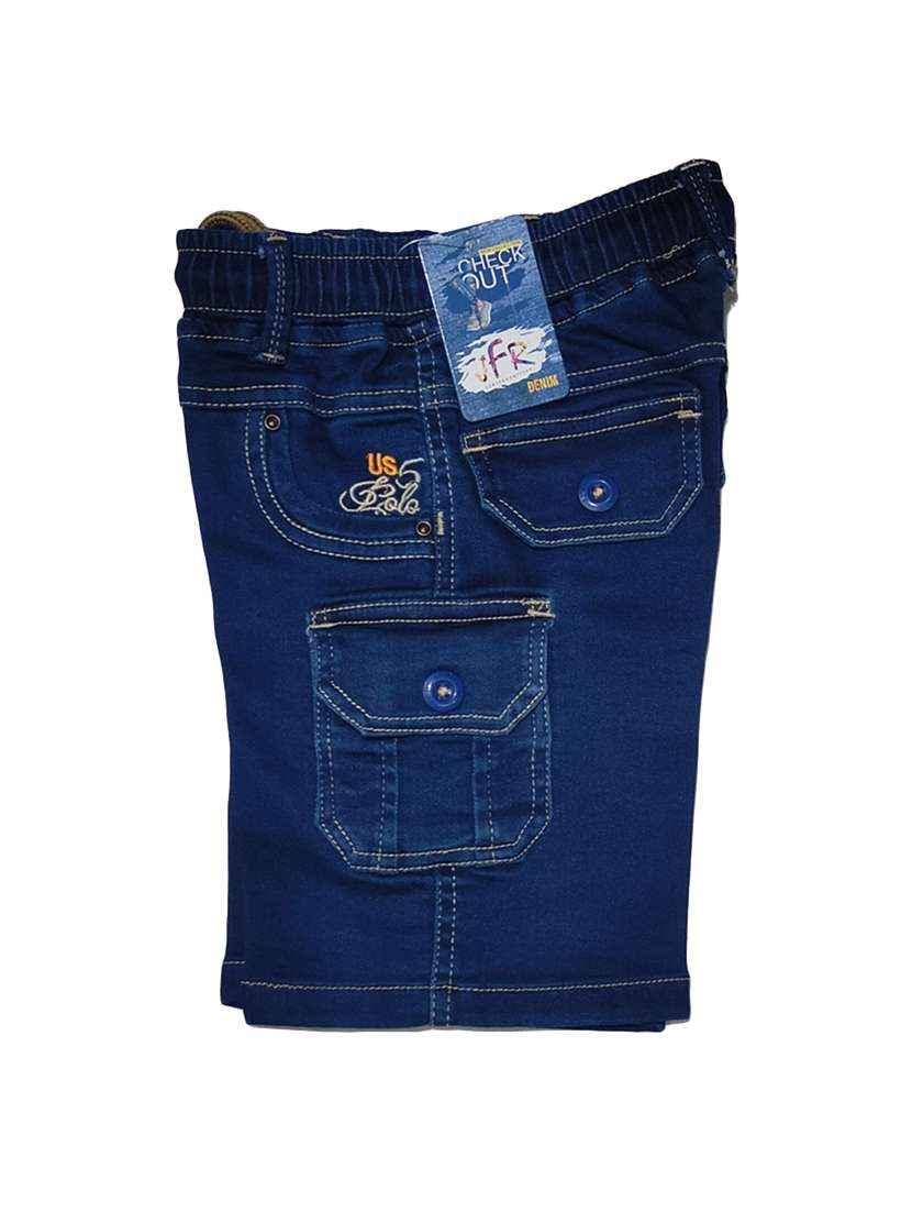 boys solid mid rise denim shorts - 22300578 -  Standard Image - 3