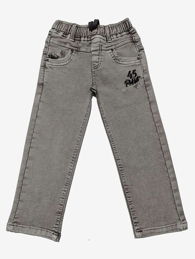 boys solid mid rise relaxed fit jean