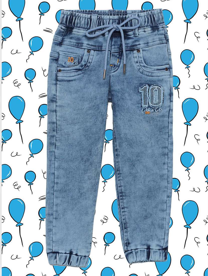 boys solid mid rise jogger