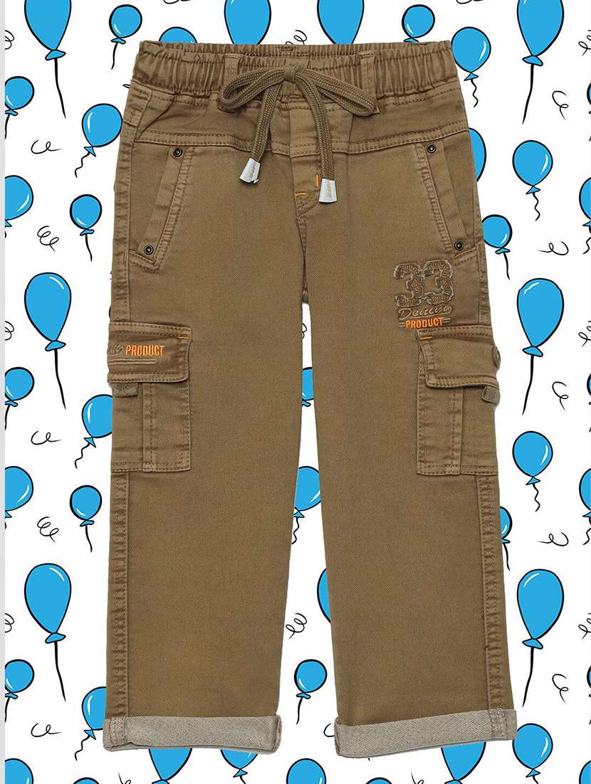 boys solid mid rise cargo