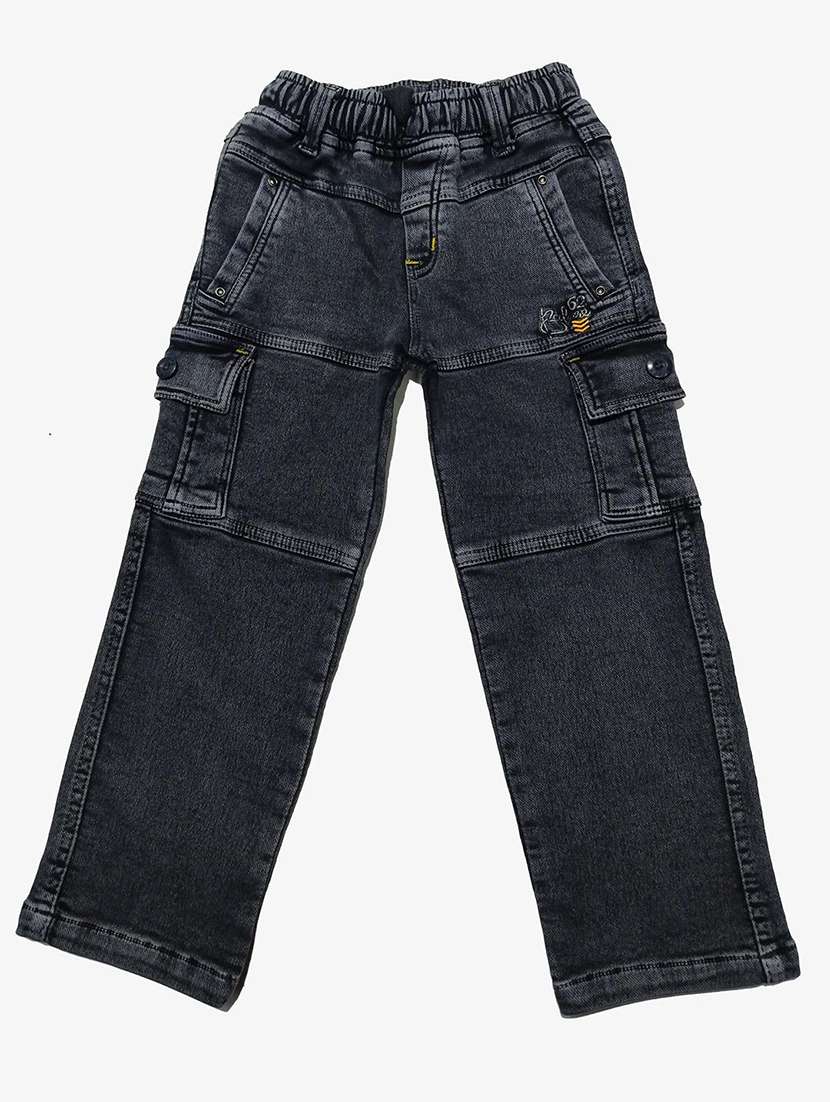 boys solid mid rise cargo