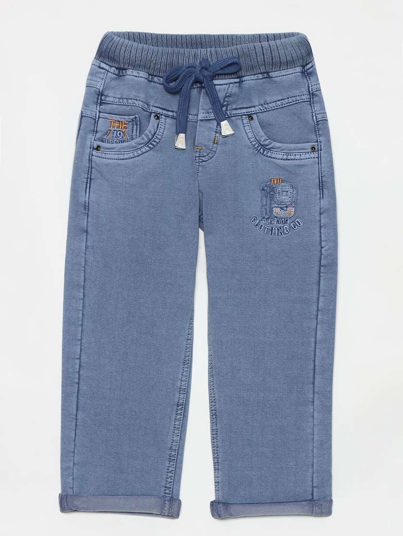 boys solid mid rise relaxed fit jean