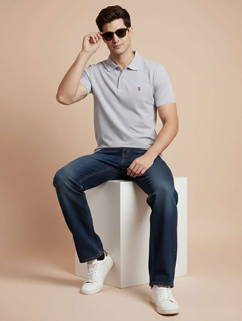 men solid short sleeve polo t-shirt - 22300816 -  Standard Image - 3