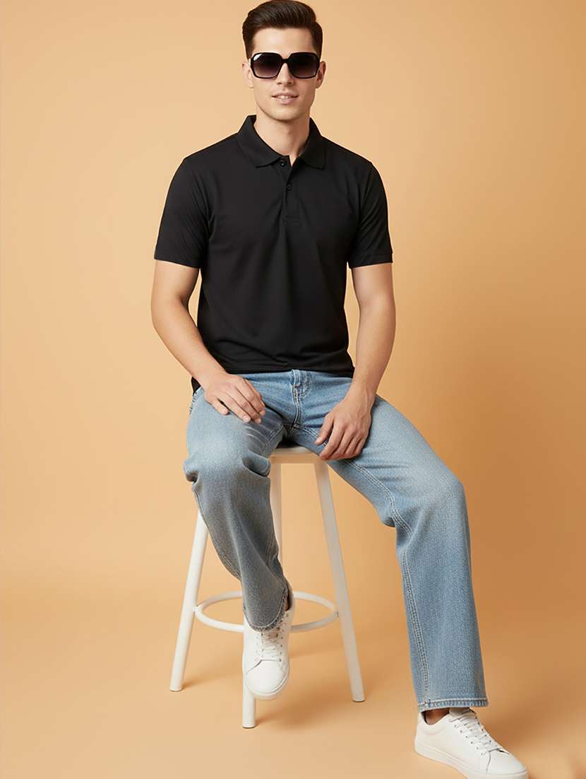 men solid short sleeve polo t-shirt - 22300828 -  Standard Image - 3
