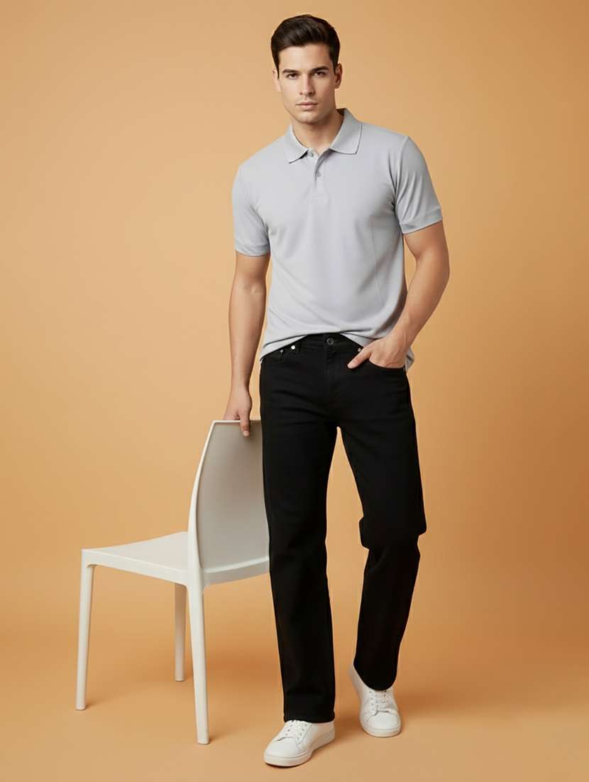 men solid short sleeve polo t-shirt - 22300829 -  Standard Image - 3