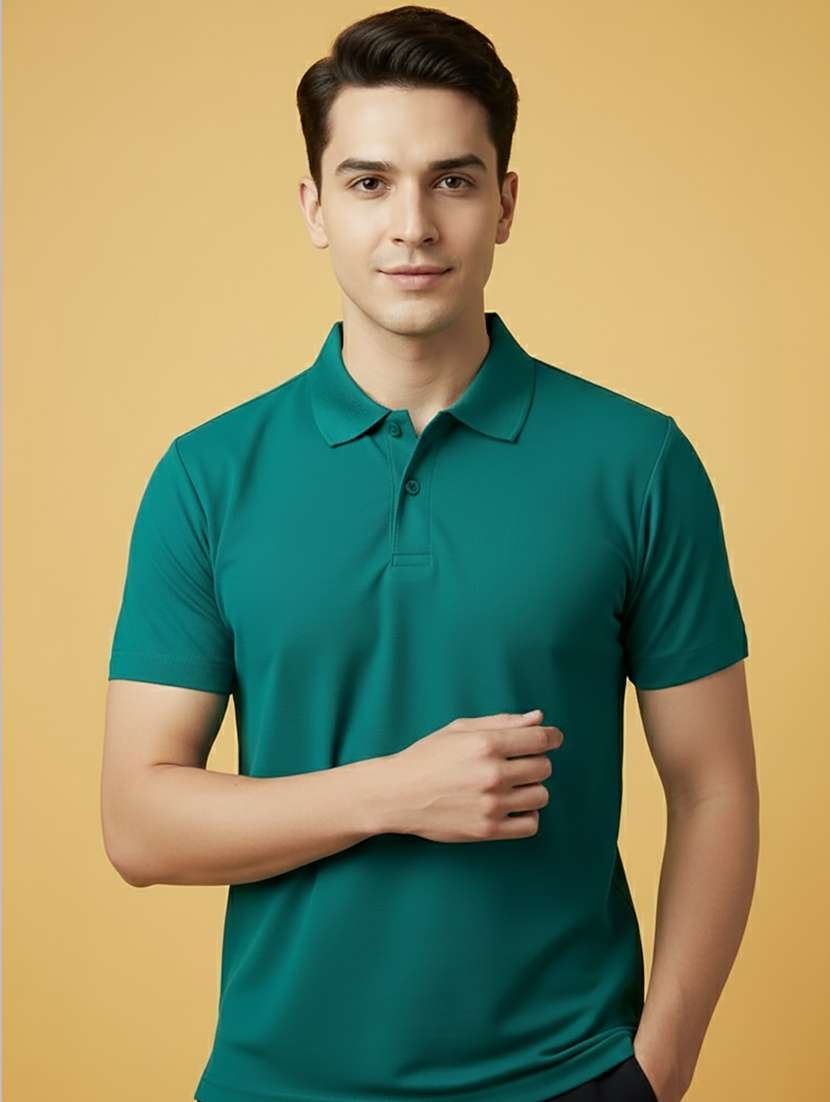 men solid short sleeve polo t-shirt