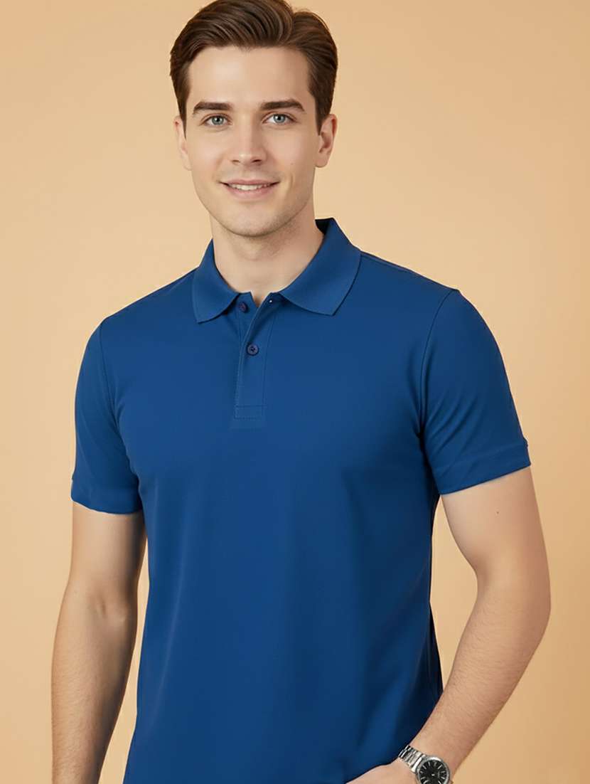 men solid short sleeve regular fit polo t-shirt