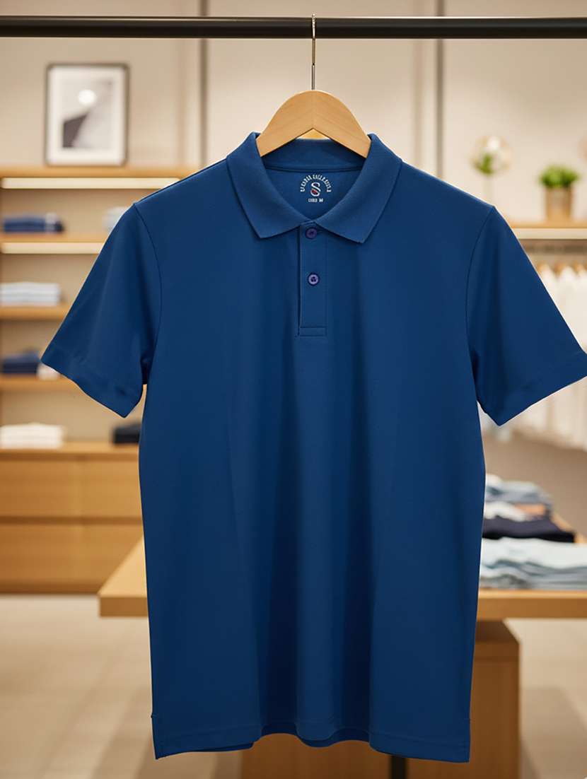 men solid short sleeve regular fit polo t-shirt - 22300850 -  Standard Image - 3