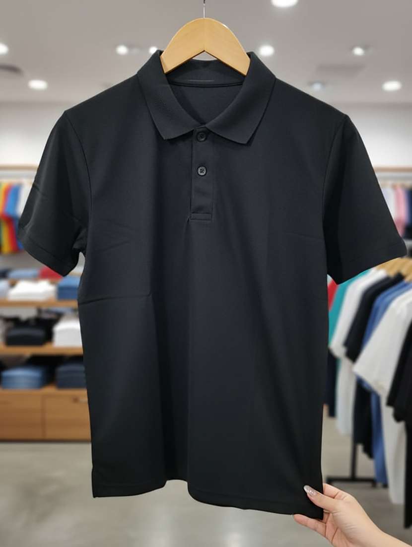 men solid short sleeve regular fit polo t-shirt - 22300852 -  Standard Image - 3