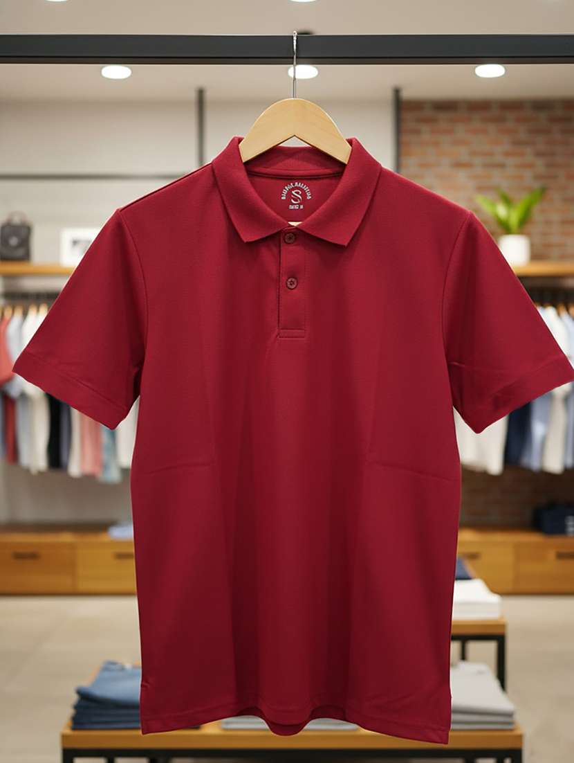 men solid short sleeve regular fit polo t-shirt - 22300855 -  Standard Image - 3