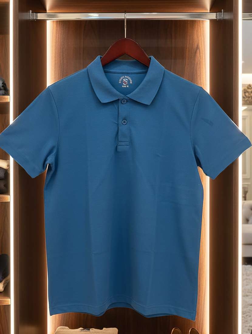 men solid short sleeve regular fit polo t-shirt - 22300859 -  Standard Image - 3