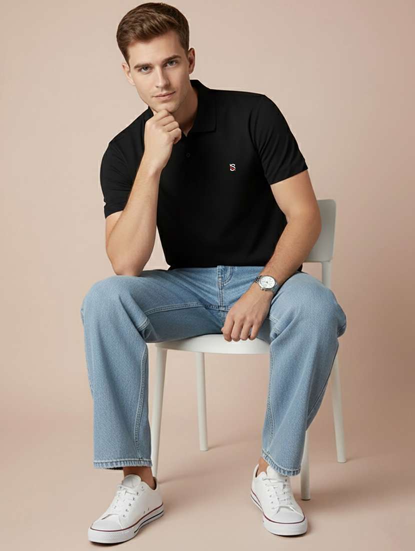 men solid short sleeve regular fit polo t-shirt - 22300863 -  Standard Image - 3