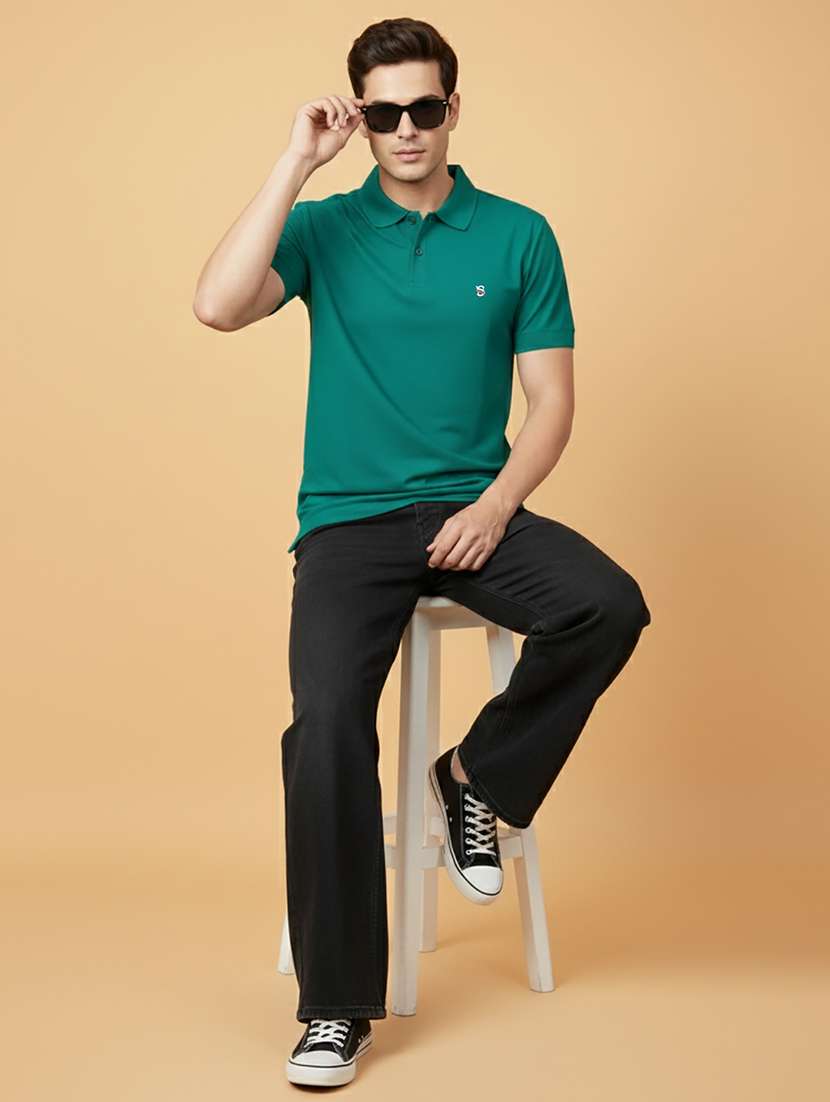 men solid short sleeve regular fit polo t-shirt - 22300870 -  Standard Image - 3