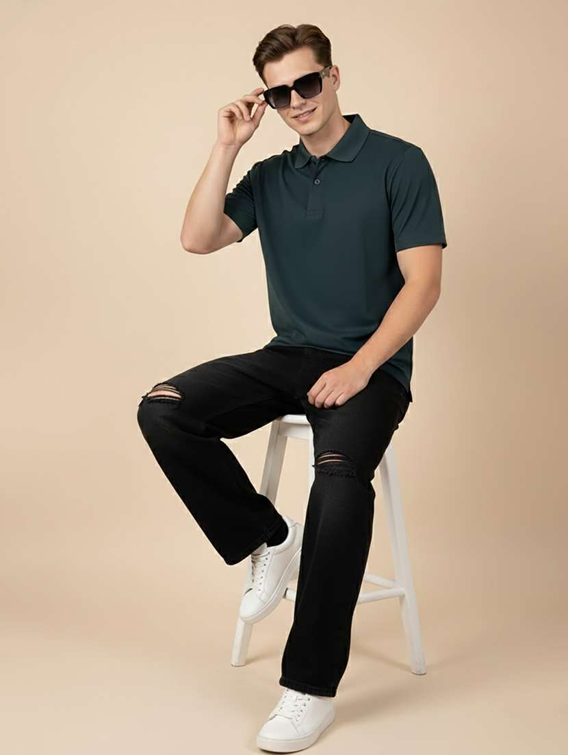 men solid short sleeve regular fit polo t-shirt - 22300875 -  Standard Image - 3