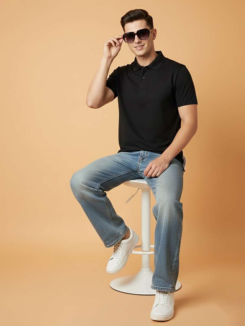 men solid short sleeve regular fit polo t-shirt - 22300876 -  Standard Image - 3