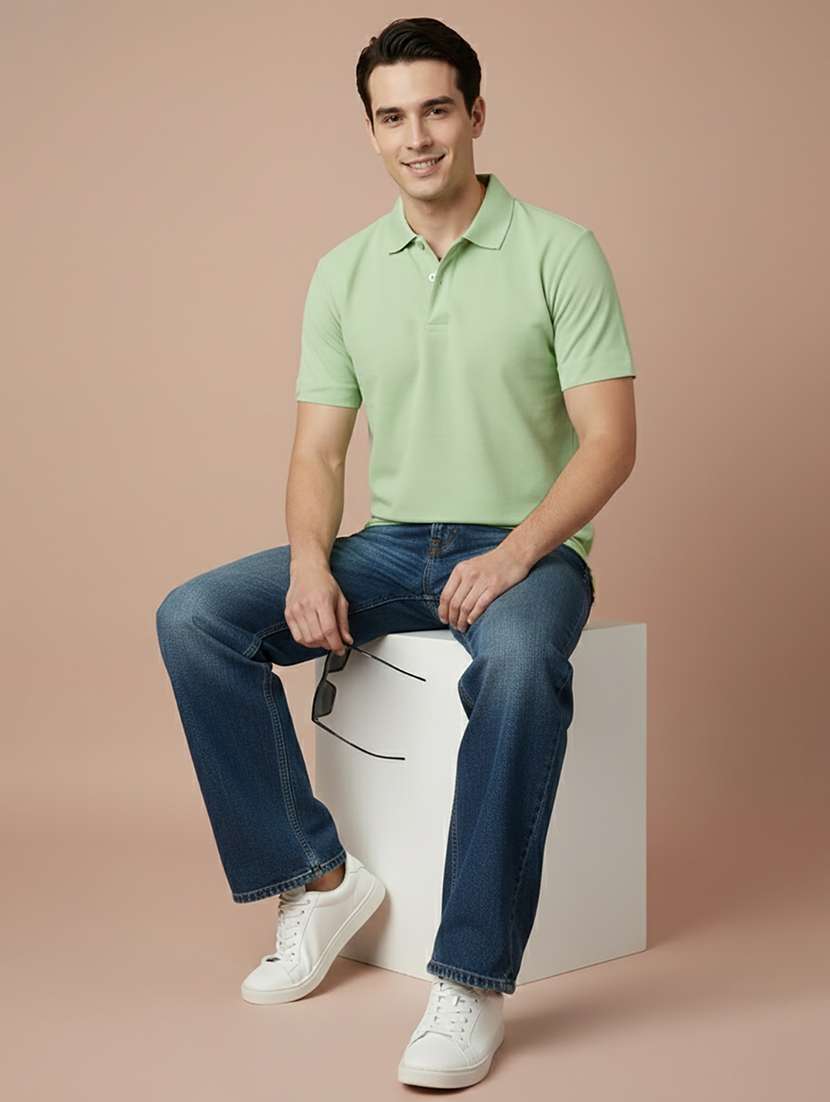 men solid short sleeve regular fit polo t-shirt - 22300882 -  Standard Image - 3