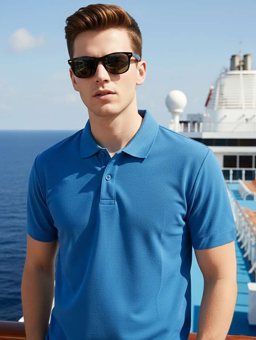 men solid short sleeve regular fit polo t-shirt