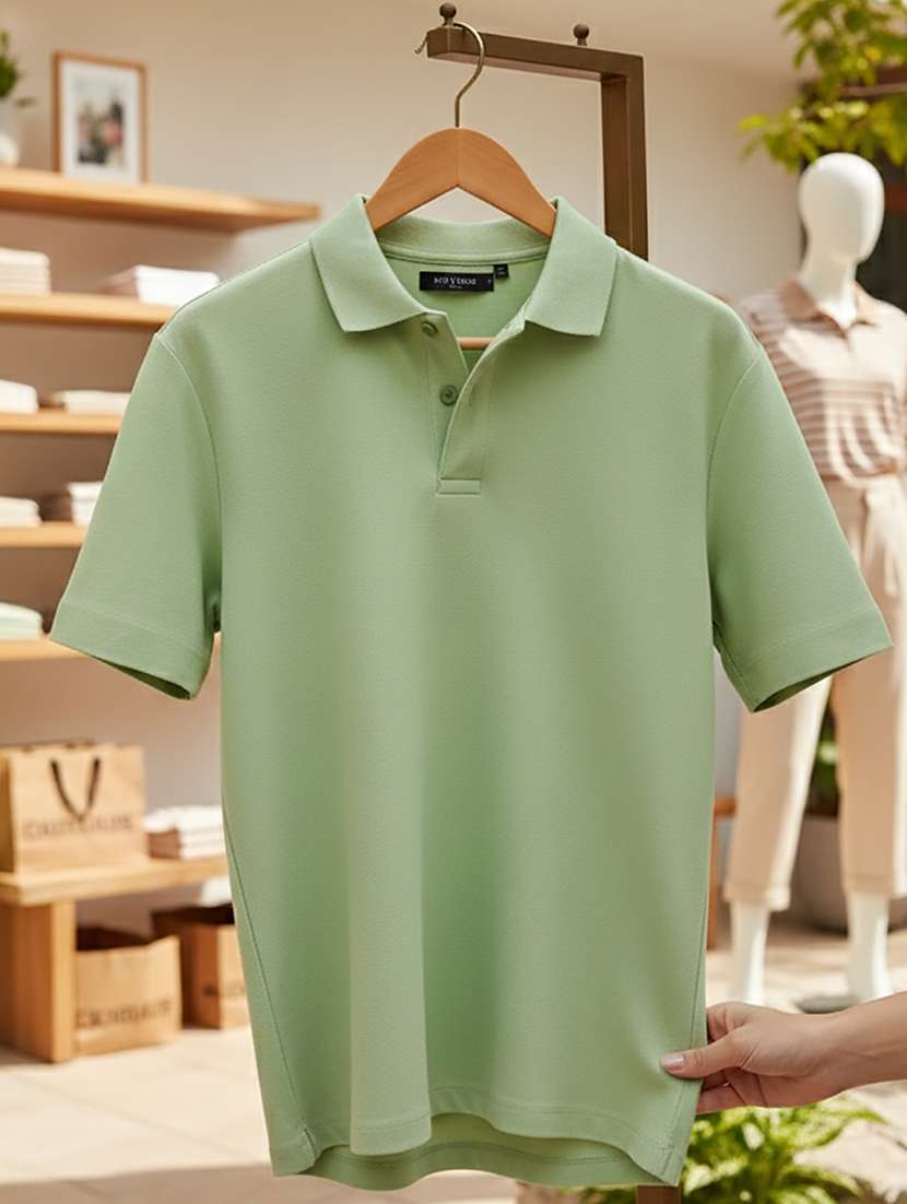 women solid short sleeve polo t-shirt - 22300913 -  Standard Image - 3