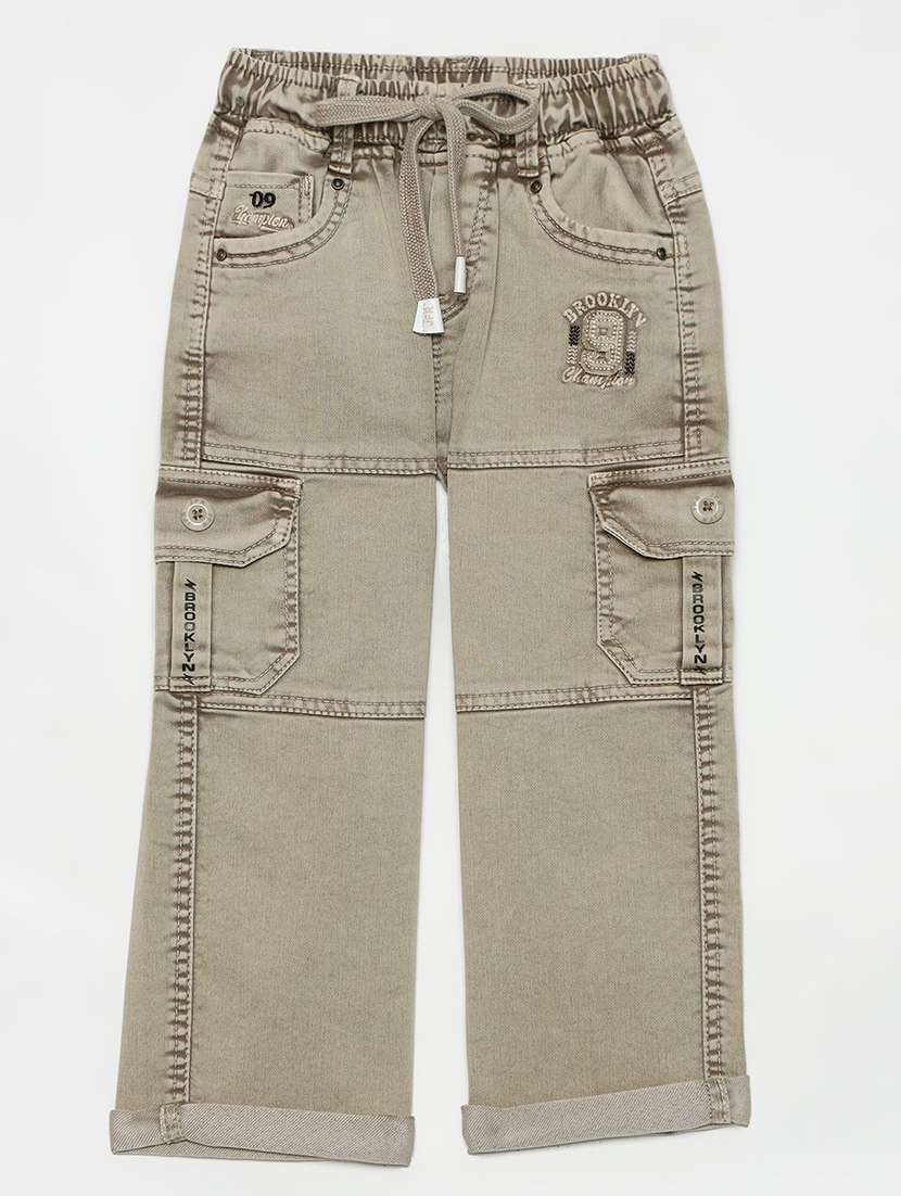 boys solid mid rise cargo