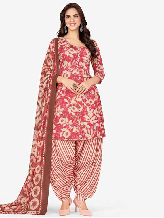 women floral printed unstitched suit set
