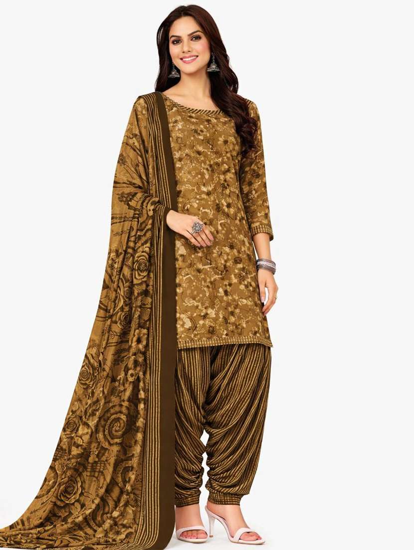 women printed unstitched suit set