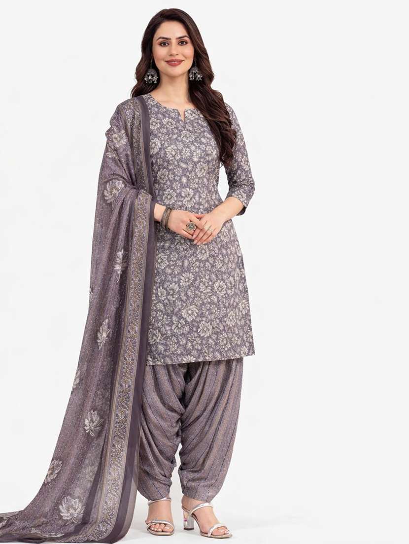 women floral printed unstitched suit set
