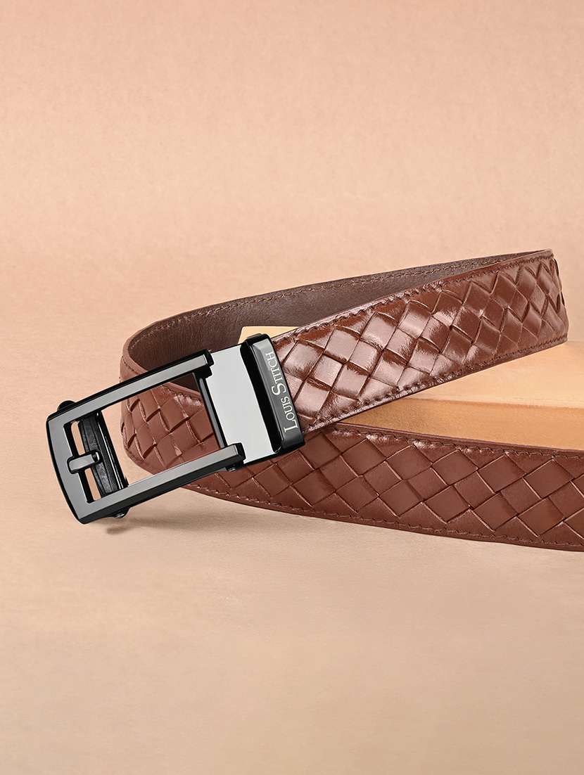 men tan leather belt