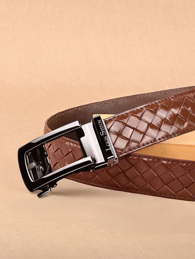 men tan leather belt