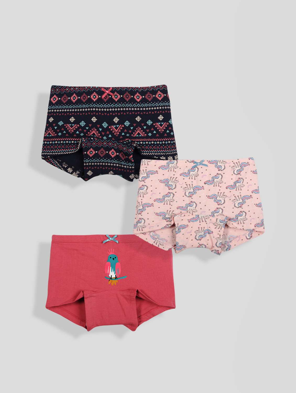 girls pack of 3 printed bloomers