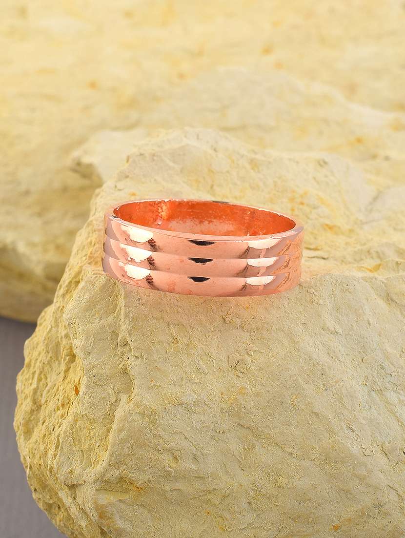 women copper double band finger ring