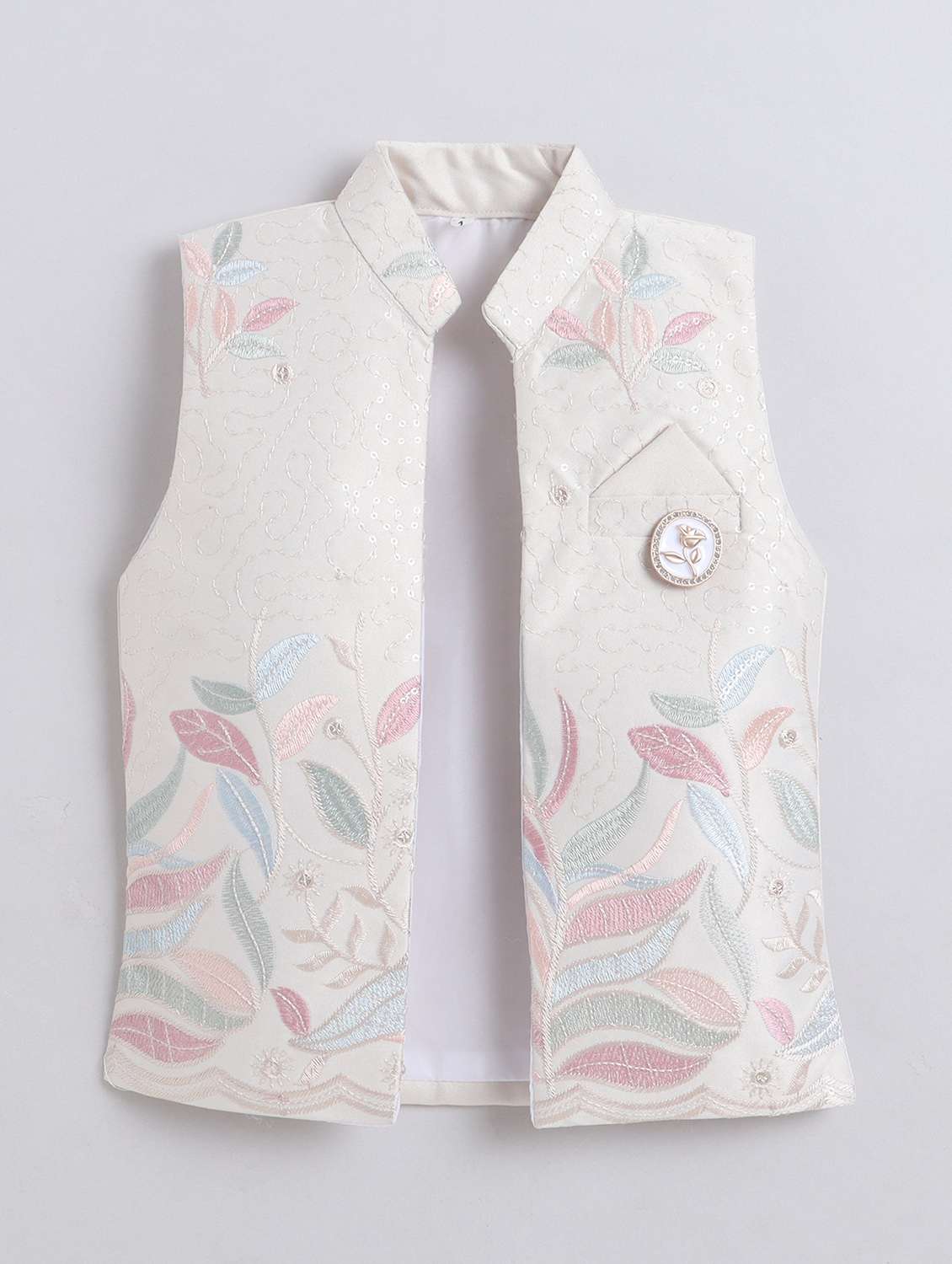 boys embroidered long sleeve sherwani set - 22301650 -  Standard Image - 3